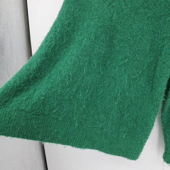 Aerie Off Duty Fuzzy Dark Green V Neck Long Sleeved Pullover Sweater Shirt Small - Picture 7 of 9